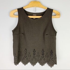 Rue 21 Black Cropped Eyelet Tank Top